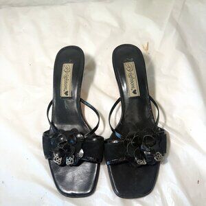 Brighton Raina Black Suede and Leather sandals. Size 6 1/2